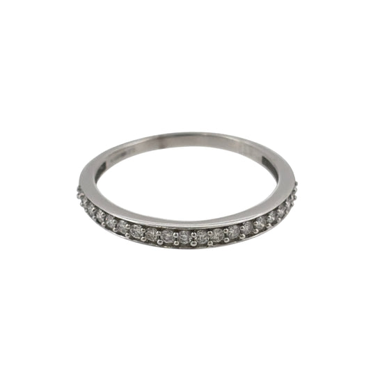 9ct White Gold & Diamond Band Ring