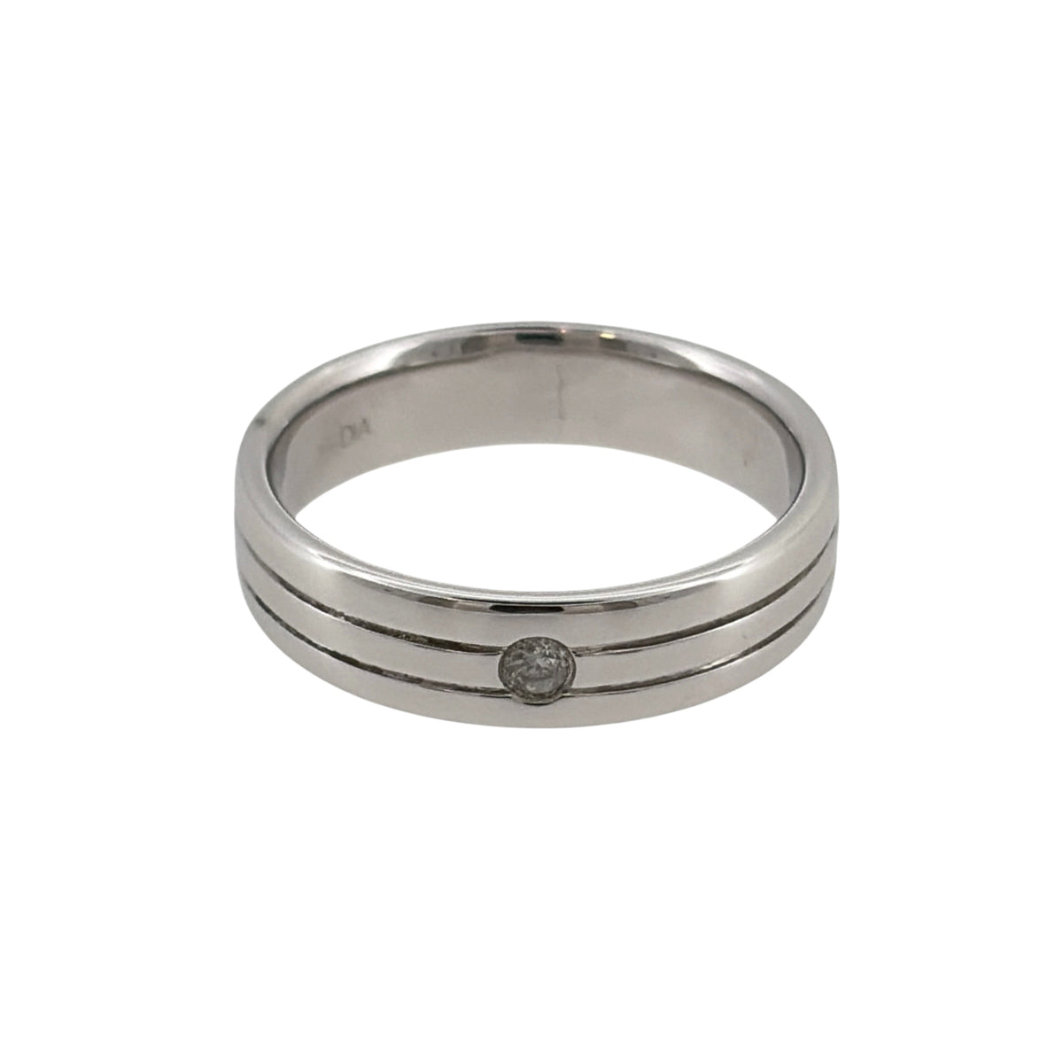 9ct White Gold & Diamond Band Ring