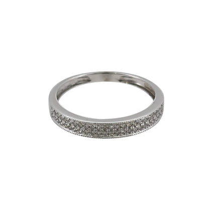 9ct White Gold & Diamond Band Ring