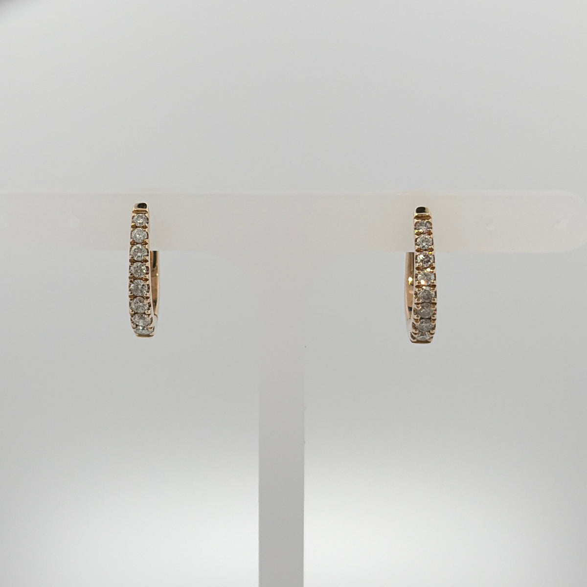 9ct Gold & Diamond Oval Huggie Earrings