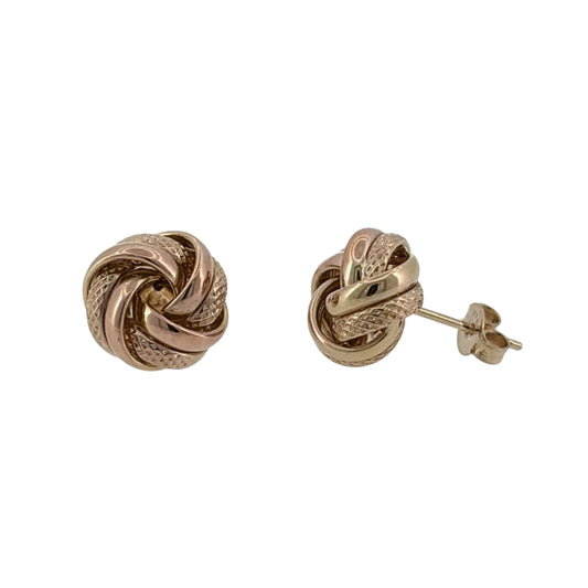 9ct Gold 12mm Knot Stud Earrings