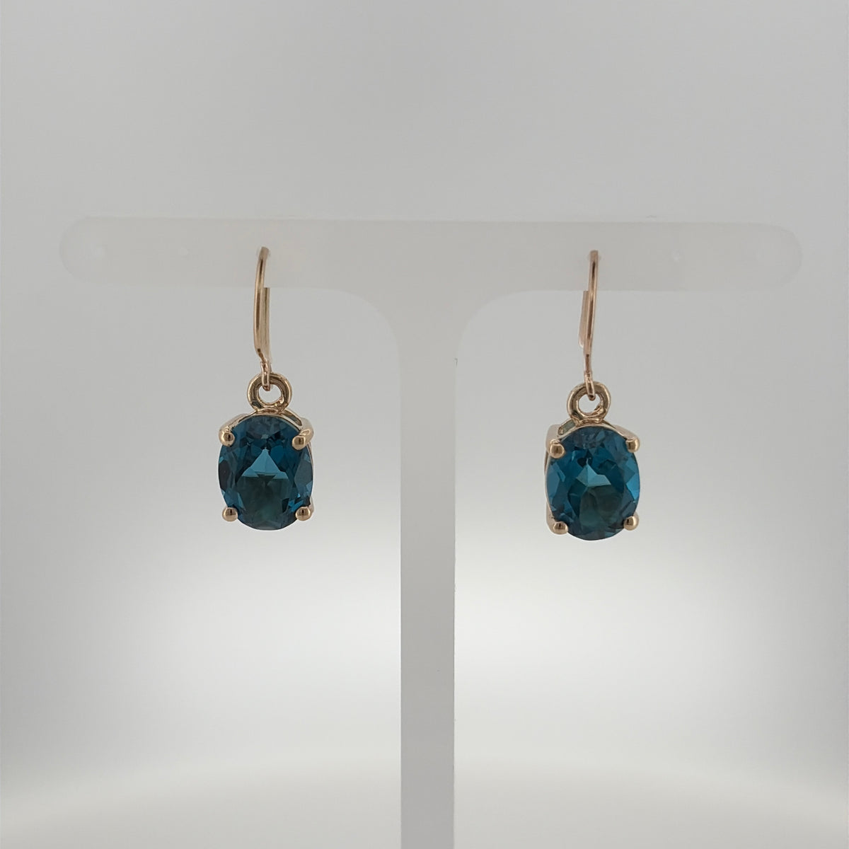 9ct Gold & Blue Topaz Drop Earrings