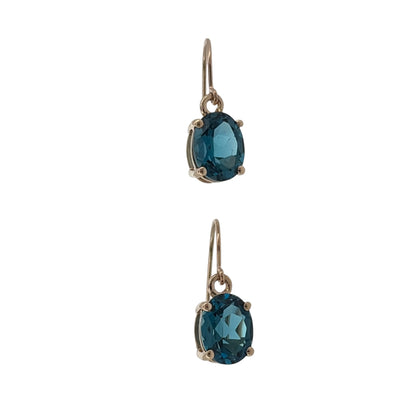 9ct Gold & Blue Topaz Drop Earrings
