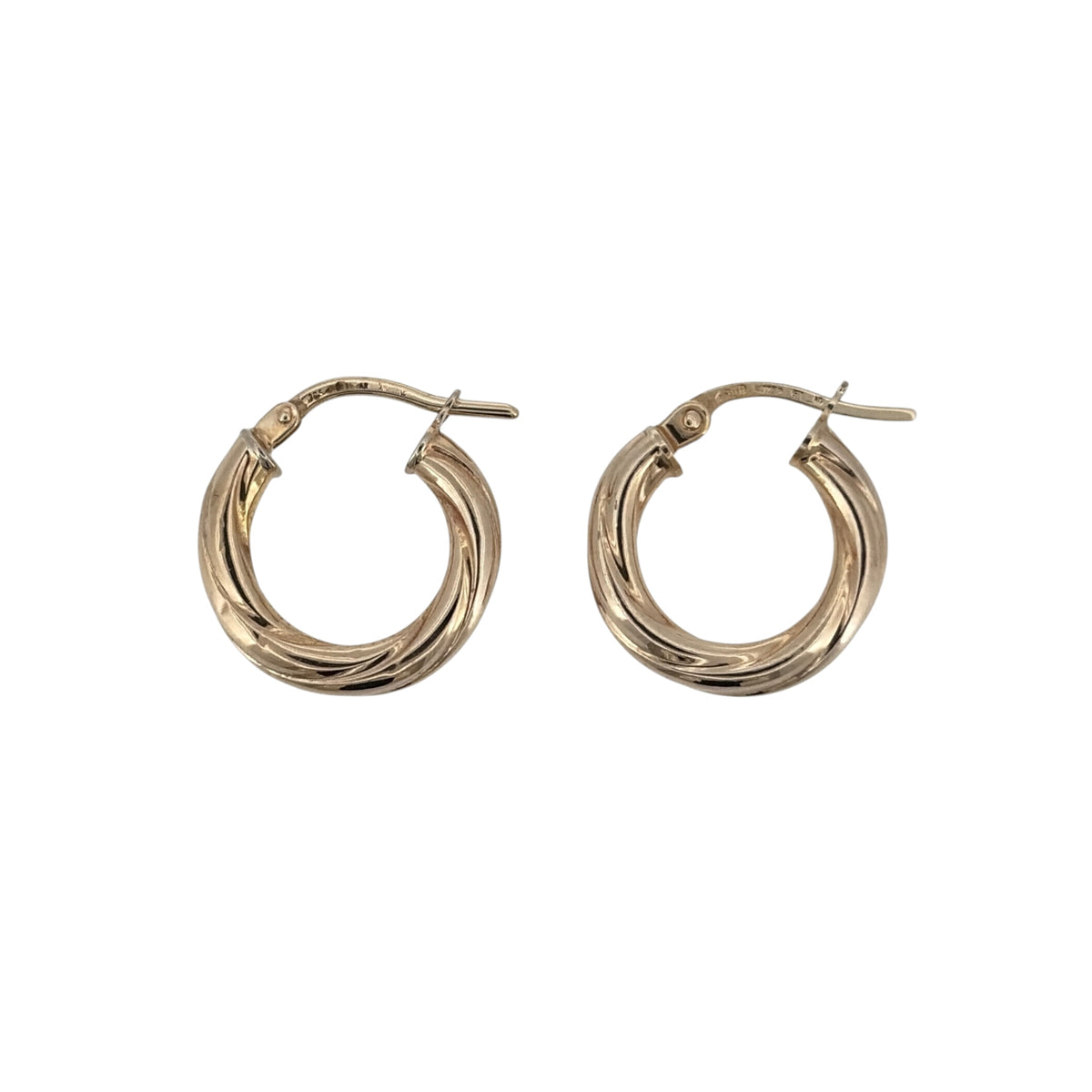 9ct Gold Twisted Hoop Creole Earrings