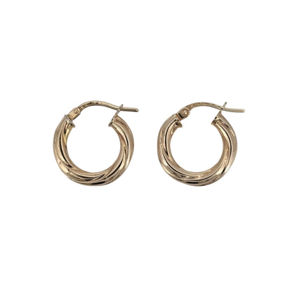 9ct Gold Twisted Hoop Creole Earrings