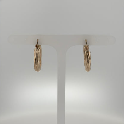 9ct Gold Twisted Hoop Creole Earrings