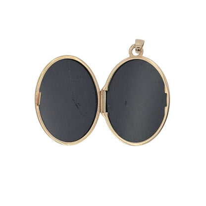 9ct Gold Patterned Oval Locket