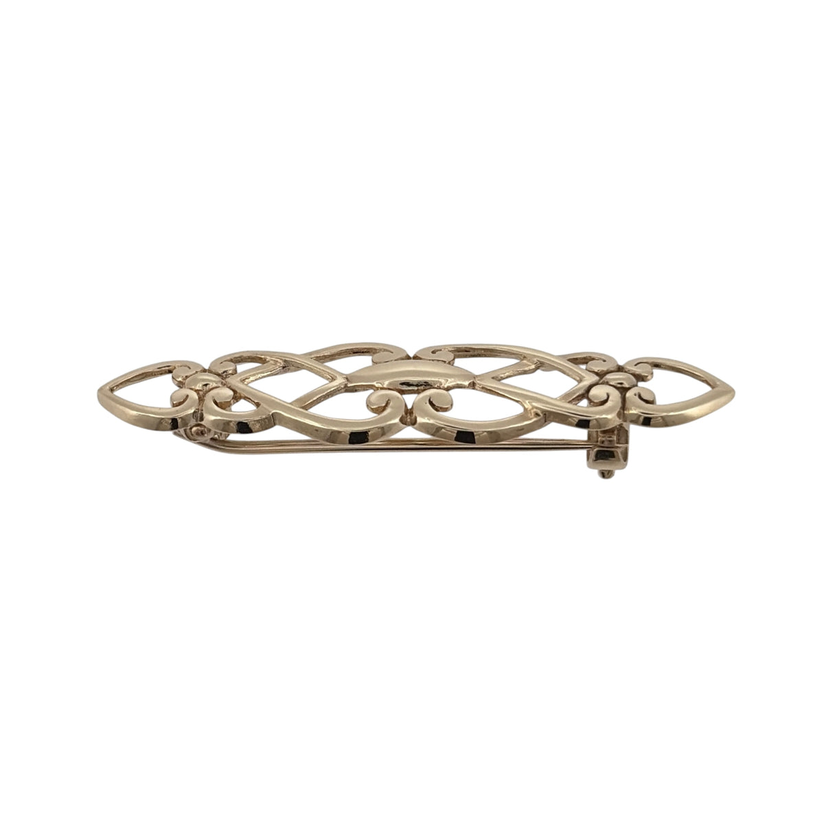 9ct Gold Open Patterned Brooch