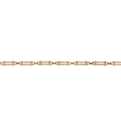 9ct Gold 7" Double Bar Link Bracelet