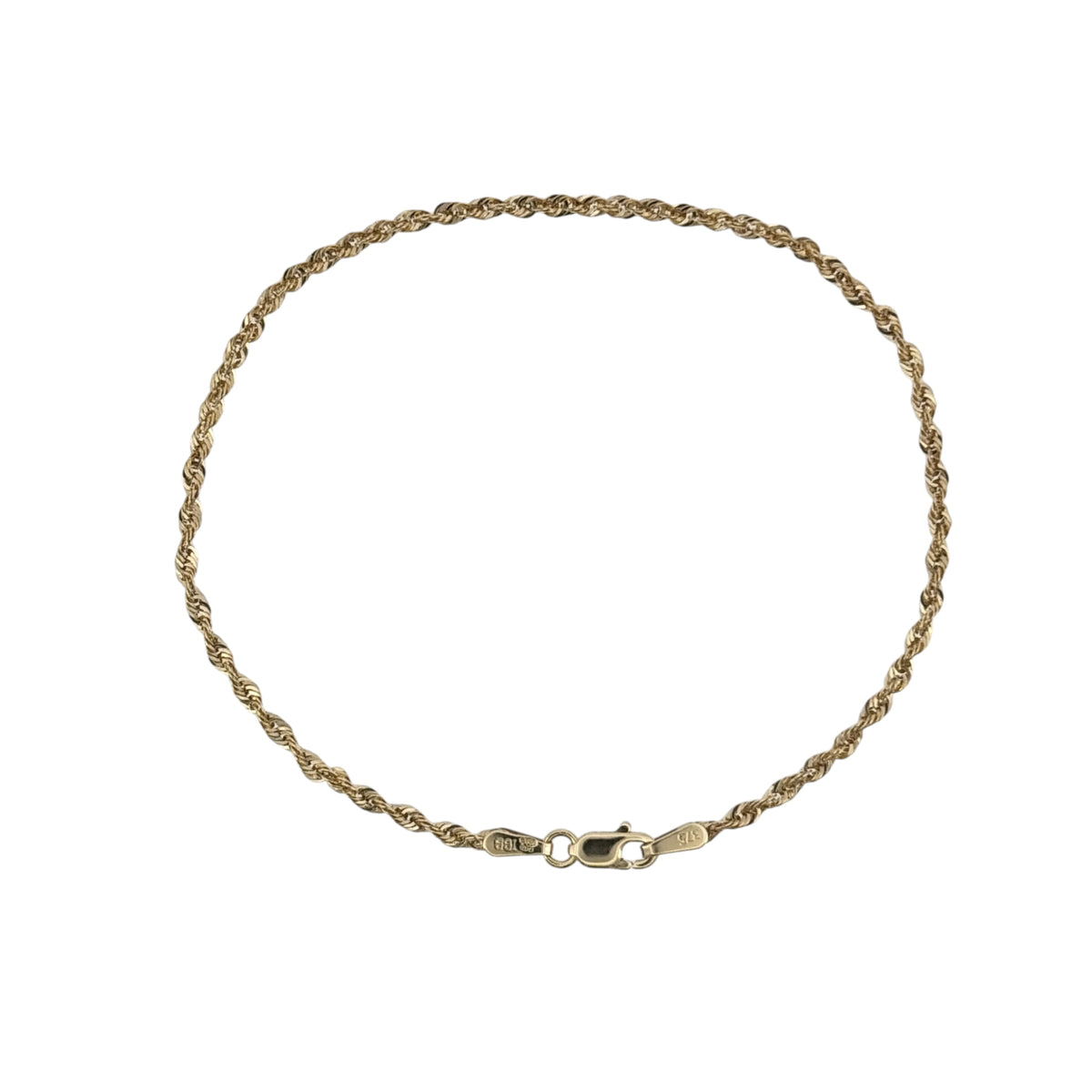 9ct Gold 7" Rope Bracelet