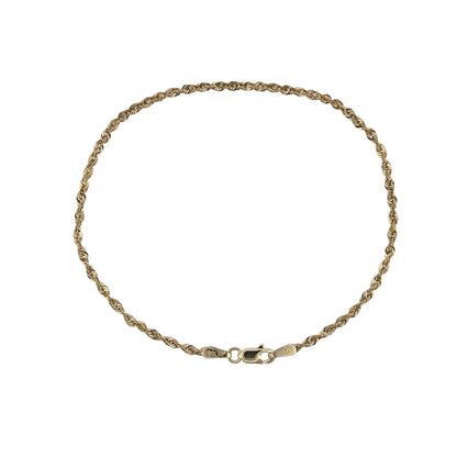 9ct Gold 7" Rope Bracelet