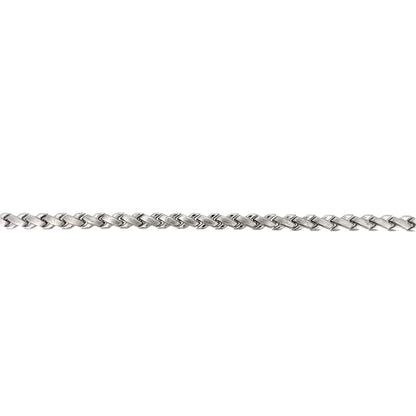 9ct White Gold 7.5" Kiss Link Bracelet