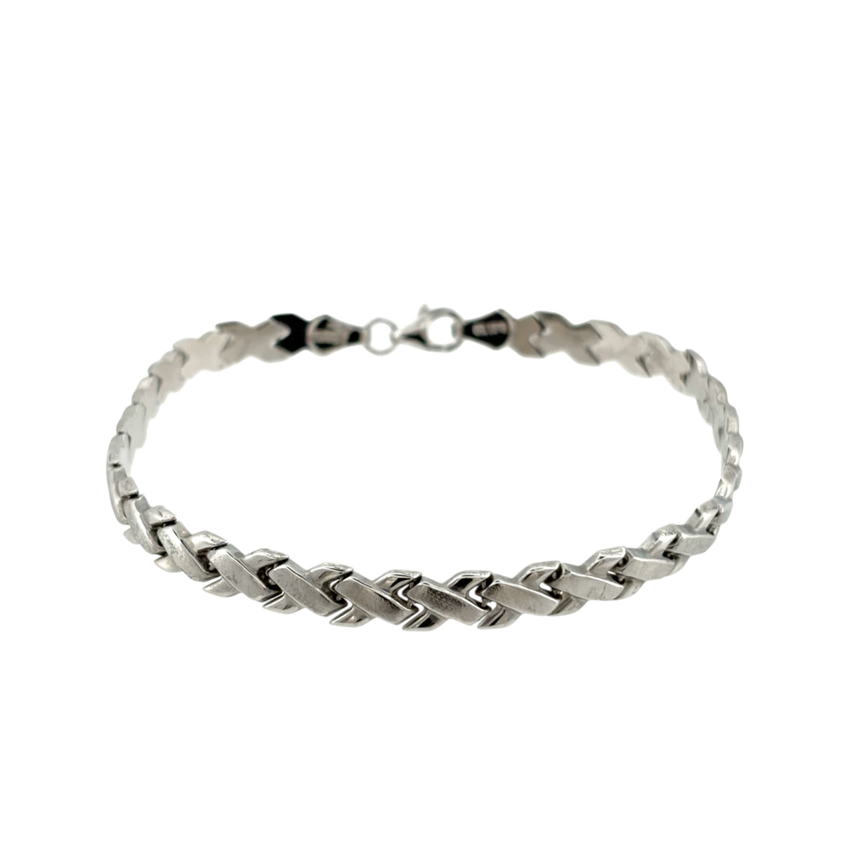 9ct White Gold 7.5" Kiss Link Bracelet