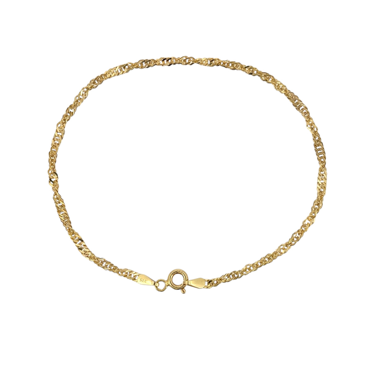 9ct Gold 7.5" Singapore Bracelet