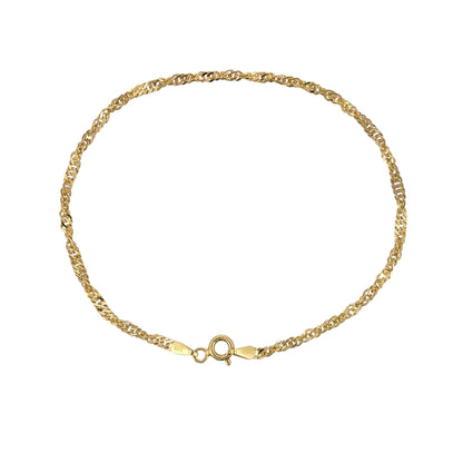 9ct Gold 7.5" Singapore Bracelet