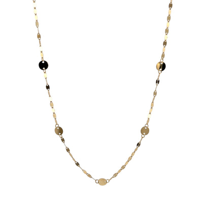9ct Gold 17" Flat Circle Disc Necklace