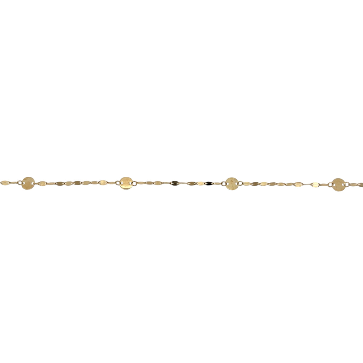 9ct Gold 17" Flat Circle Disc Necklace