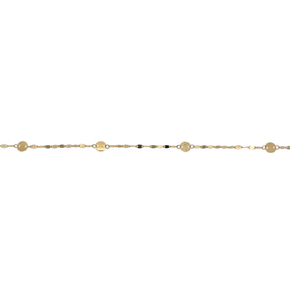 9ct Gold 17" Flat Circle Disc Necklace