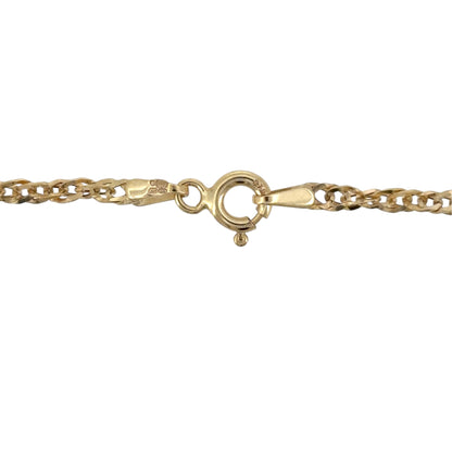 This pre-owned 9ct yellow gold Singapore chain is a classic design, featuring twisted links that create its distinctive textured appearance.
Design: Featuring a traditional Singapore link design, this chain has a twisted profile finished in warm 9ct yellow gold.
Material: Made from 9-carat yellow gold.
Chain Detail: The Singapore links measure approximately 2mm wide.
Size & Weight: Chain measures approximately 24 inches long. Total weight 1.90 grams.