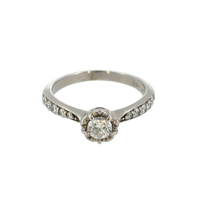 9ct White Gold & Diamond Solitaire Ring