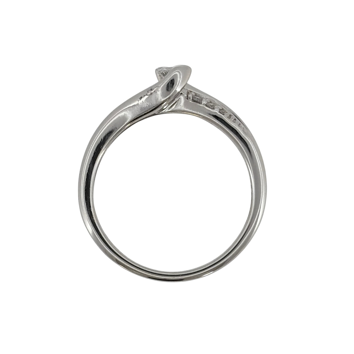 9ct White Gold & Diamond Twist Solitaire Ring