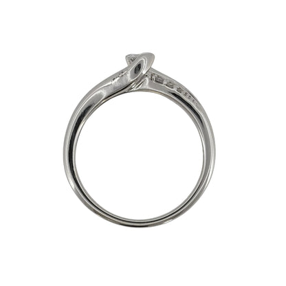 9ct White Gold & Diamond Twist Solitaire Ring