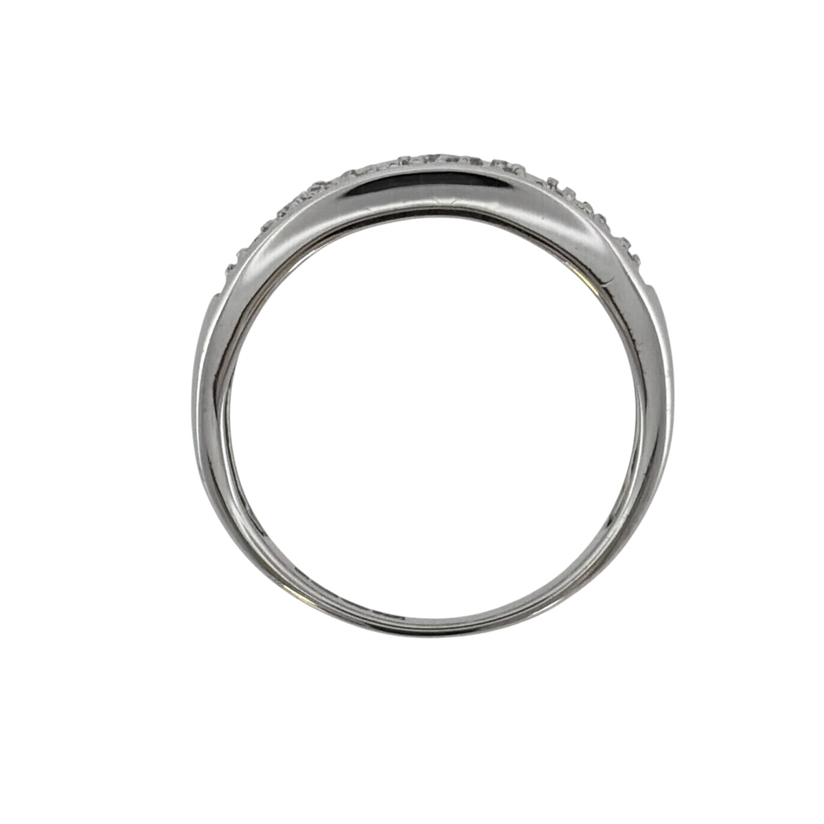 9ct White Gold & Diamond Greek Key Band Ring