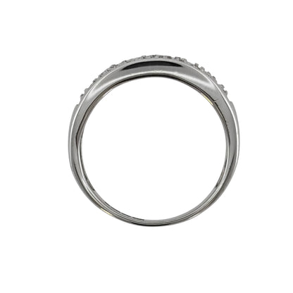 9ct White Gold & Diamond Greek Key Band Ring