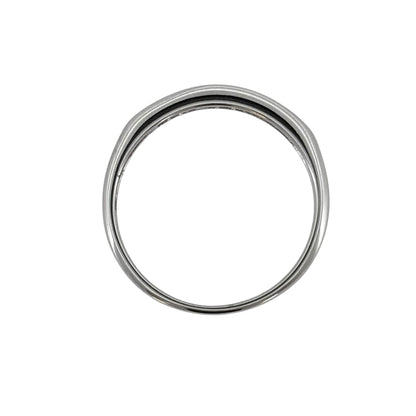 9ct White Gold & Diamond Double Row Band Ring