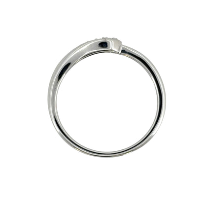 9ct White Gold & Diamond Wave Band Ring