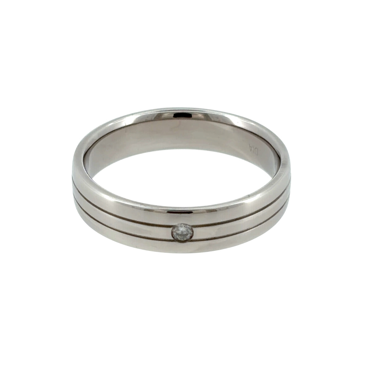 9ct White Gold & Diamond Band Ring