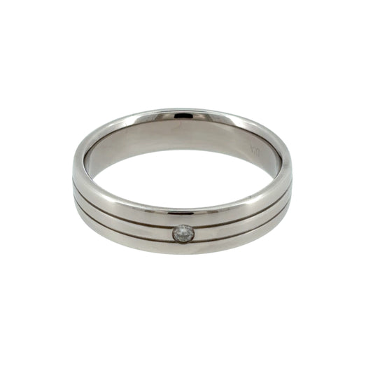 9ct White Gold & Diamond Band Ring