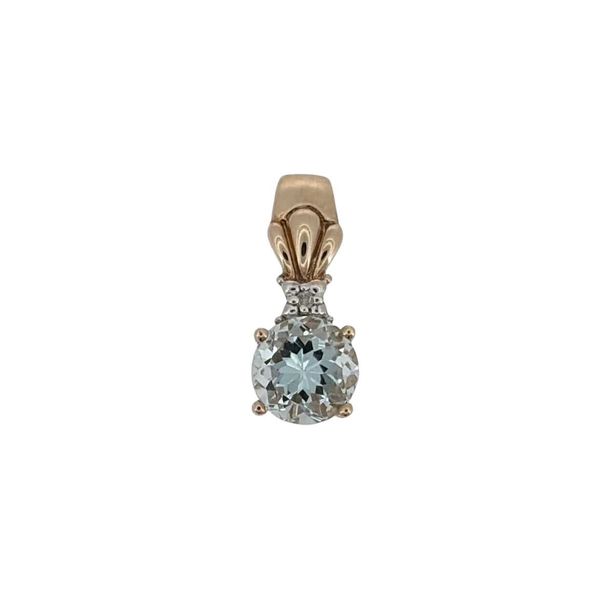9ct Gold Diamond & Blue Stone Pendant