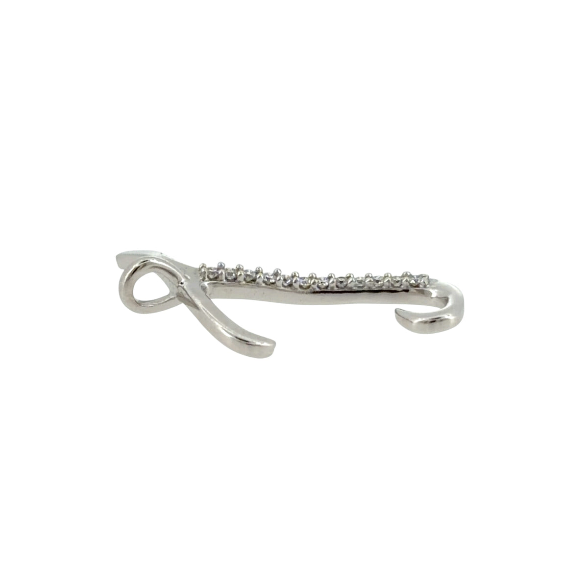 9ct White Gold & Diamond 'J' Initial Pendant
