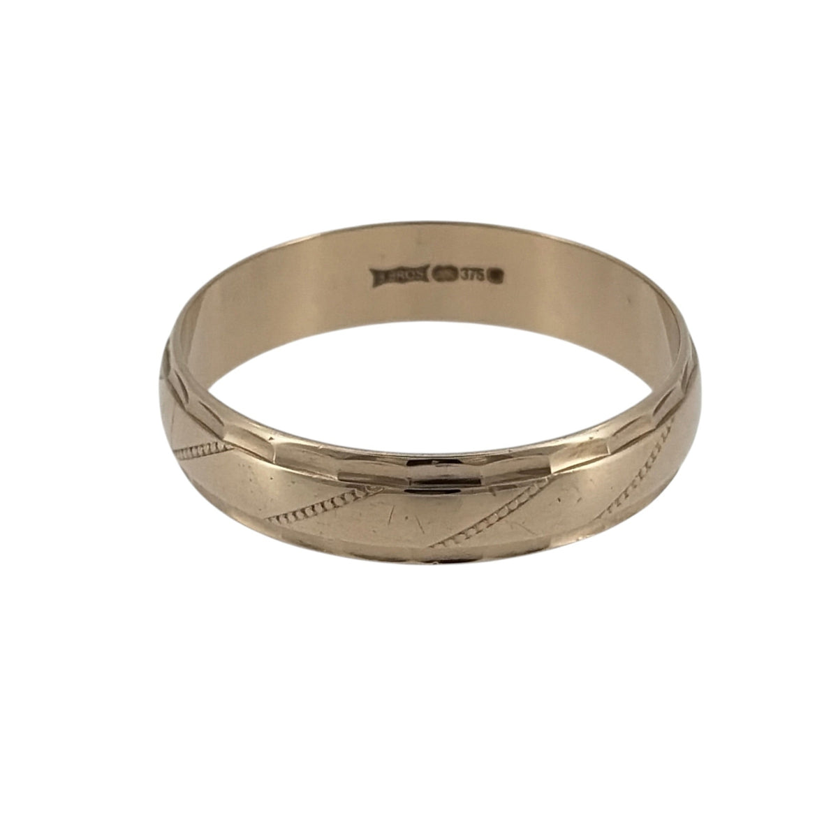 9ct Gold Patterned Band Ring