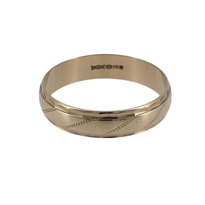 9ct Gold Patterned Band Ring