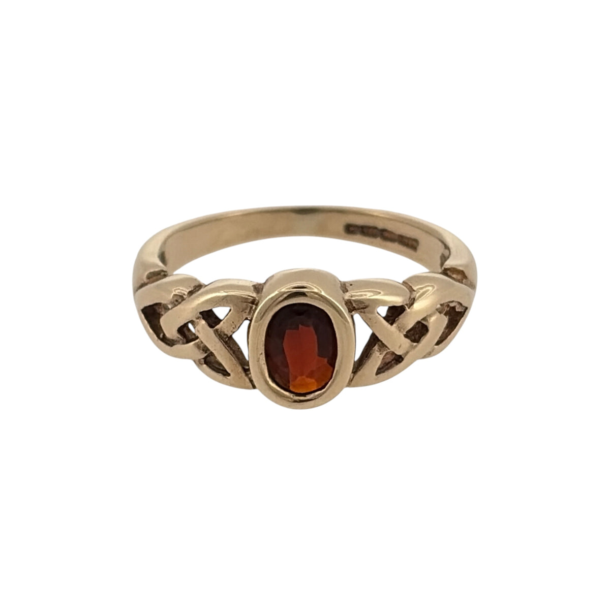 9ct Gold & Garnet Celtic Ring
