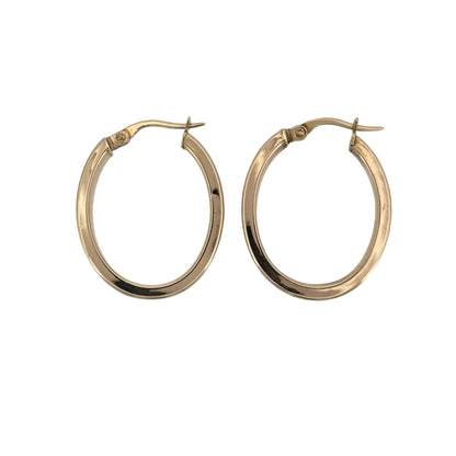 9ct Gold Oval Celtic Weave Creole Earrings