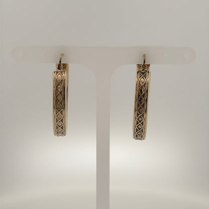 9ct Gold Oval Celtic Weave Creole Earrings
