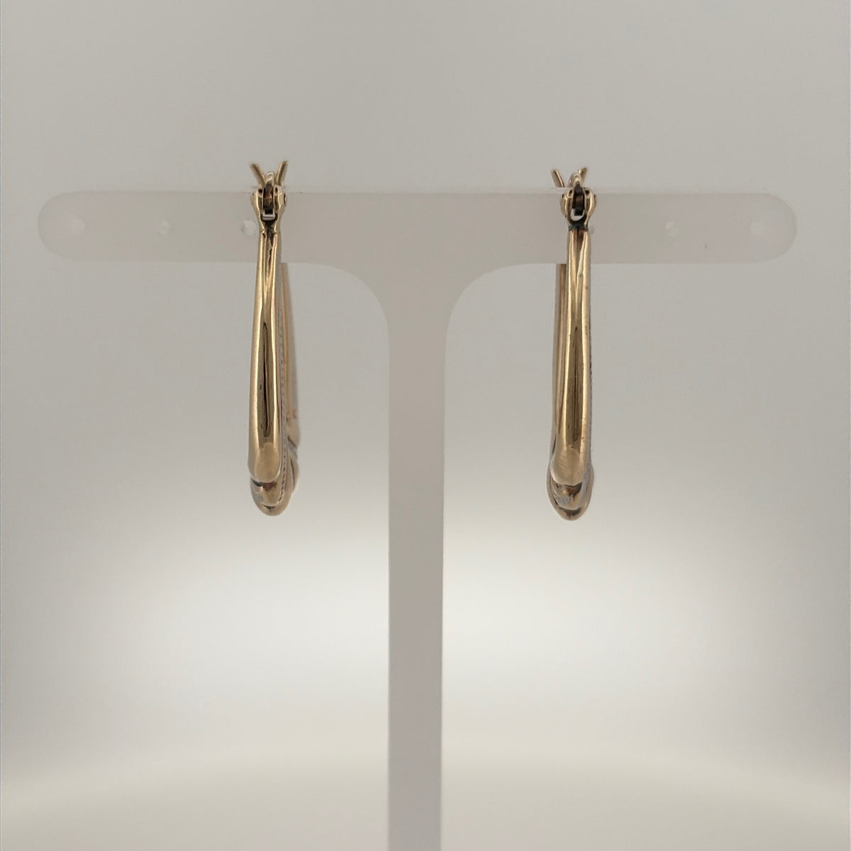 9ct Gold Twist Oval Creole Earrings
