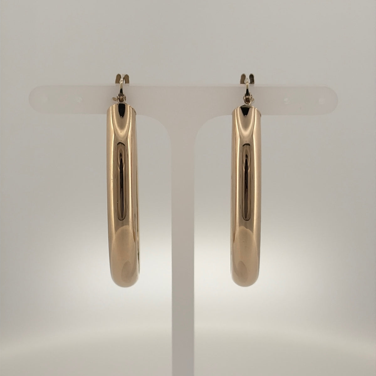 9ct Gold Plain Oval Creole Earrings