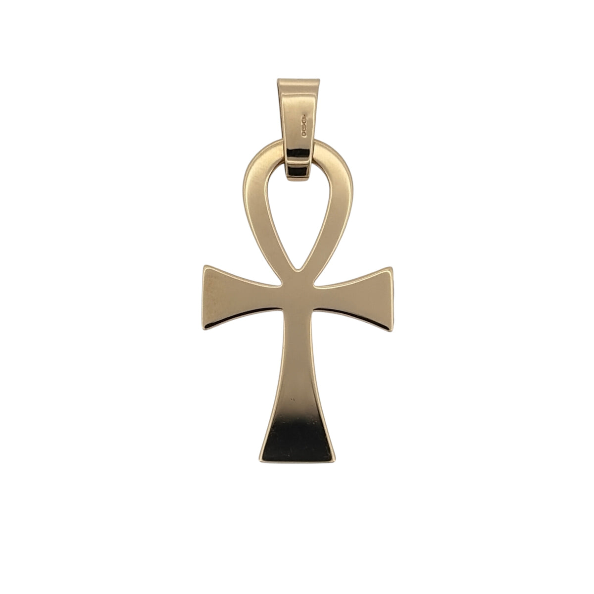 Add a symbolic piece to your jewellery collection with this pre-owned 9ct yellow gold Ankh pendant, featuring the iconic Egyptian cross design in a classic polished gold finish.

Design: The pendant features the traditional Ankh symbol, an ancient Egyptian design associated with life, presented in a simple and distinctive style.
Material: Made from 9-carat yellow gold, the warm gold tone complements the traditional design and gives the pendant a timeless appearance.
