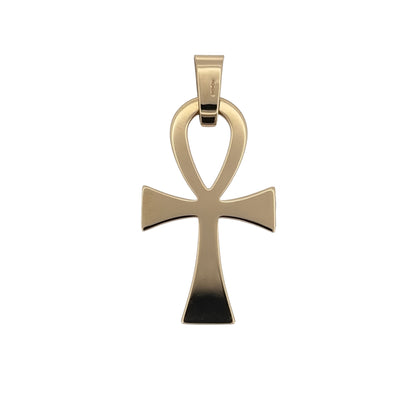 Add a symbolic piece to your jewellery collection with this pre-owned 9ct yellow gold Ankh pendant, featuring the iconic Egyptian cross design in a classic polished gold finish.

Design: The pendant features the traditional Ankh symbol, an ancient Egyptian design associated with life, presented in a simple and distinctive style.
Material: Made from 9-carat yellow gold, the warm gold tone complements the traditional design and gives the pendant a timeless appearance.