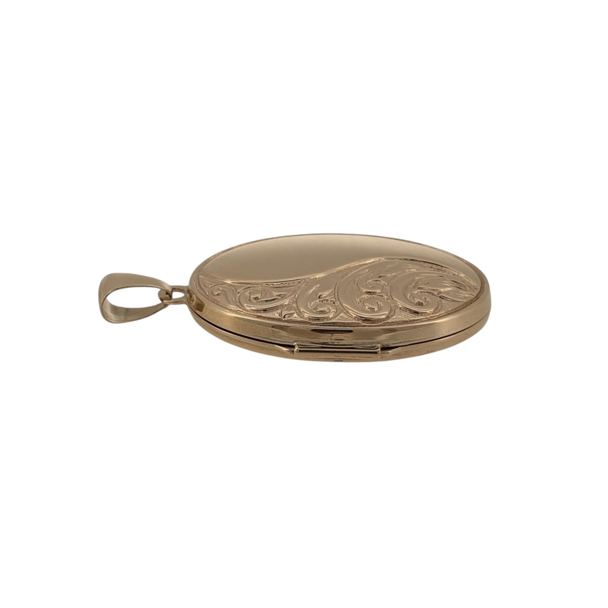 9ct Gold Swirl Patterned Oval Locket