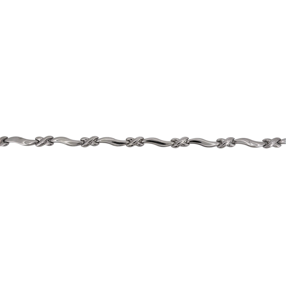 9ct White Gold 7.5" Kiss Link Bracelet