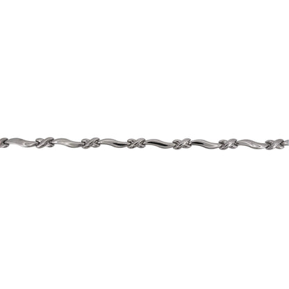 9ct White Gold 7.5" Kiss Link Bracelet