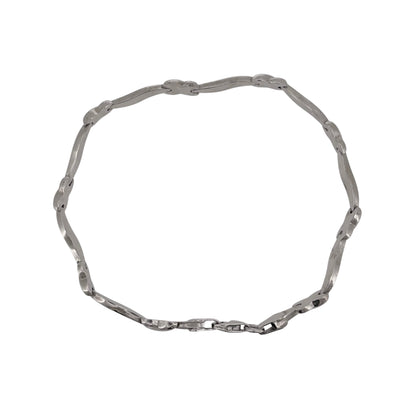 9ct White Gold 7.5" Kiss Link Bracelet