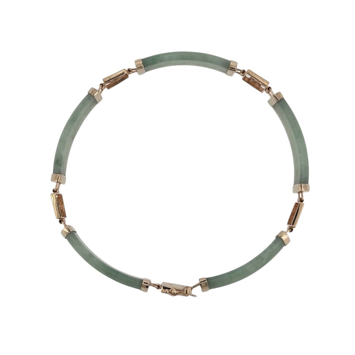 9ct Gold & Jade 7.5" Bracelet