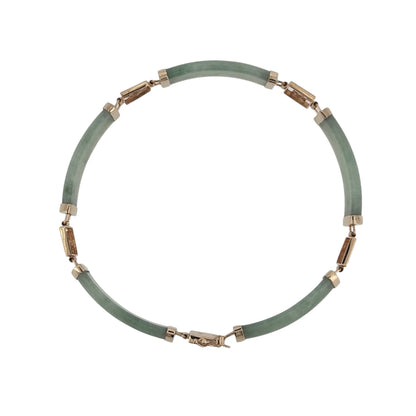 9ct Gold & Jade 7.5" Bracelet