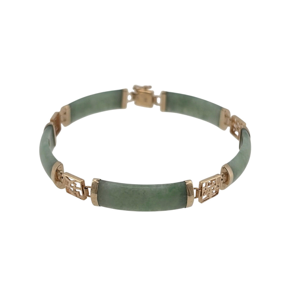 9ct Gold & Jade 7.5" Bracelet